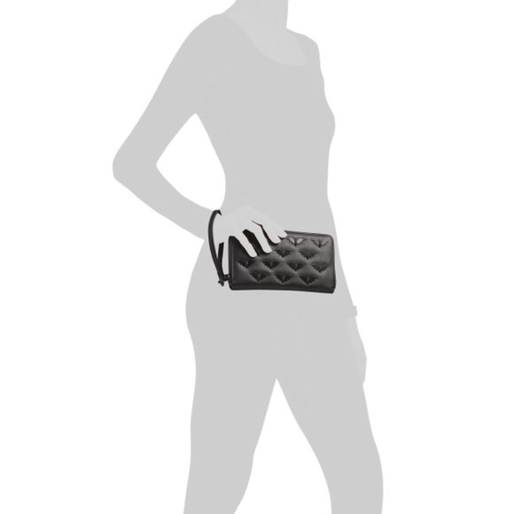 BETSEY JOHNSON Black Zip Around Wallet With Bat Studs - Picture 2 of 2